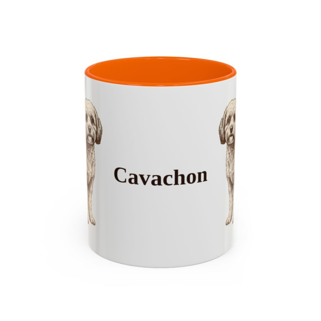 11oz Cavachon Mug, Orange, front view
