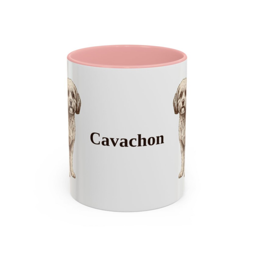 11oz Cavachon Mug, Pink, front view