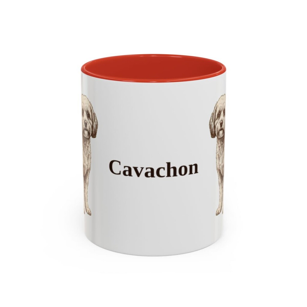 11oz Cavachon Mug, Red, front view