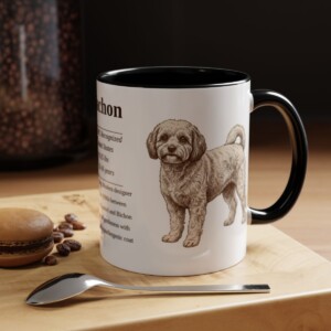 11oz Cavachon Mug, Black, lifestyle photo