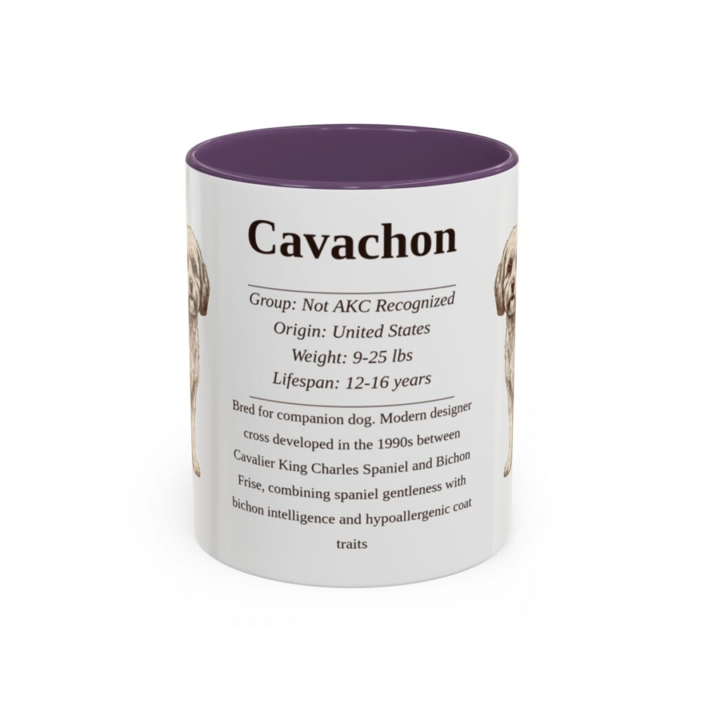 11oz Cavachon Mug, Purple, front view