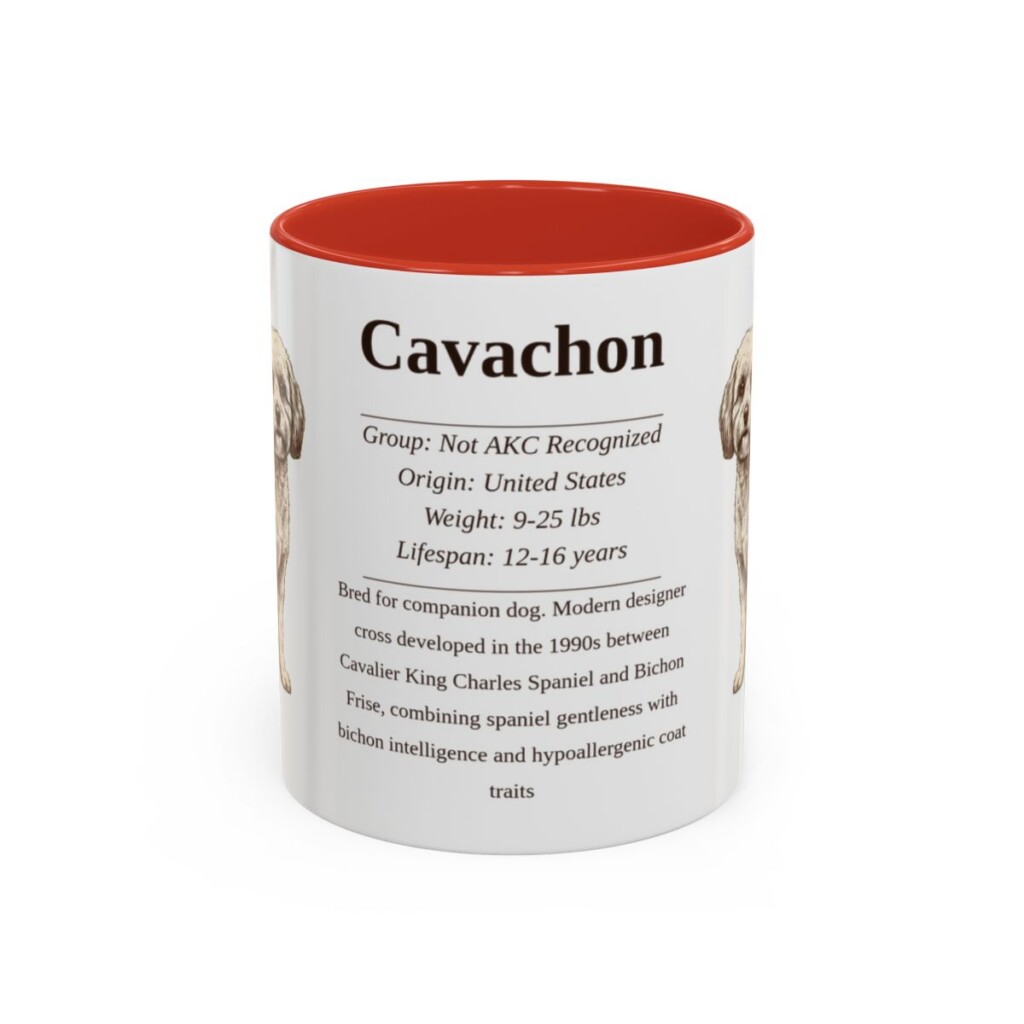 11oz Cavachon Mug, Red, front view