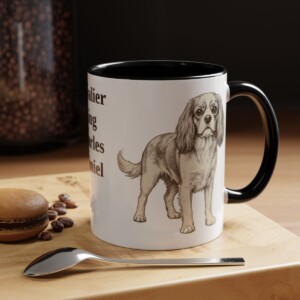 11oz Cavalier King Charles Spaniel Mug, Black, lifestyle photo