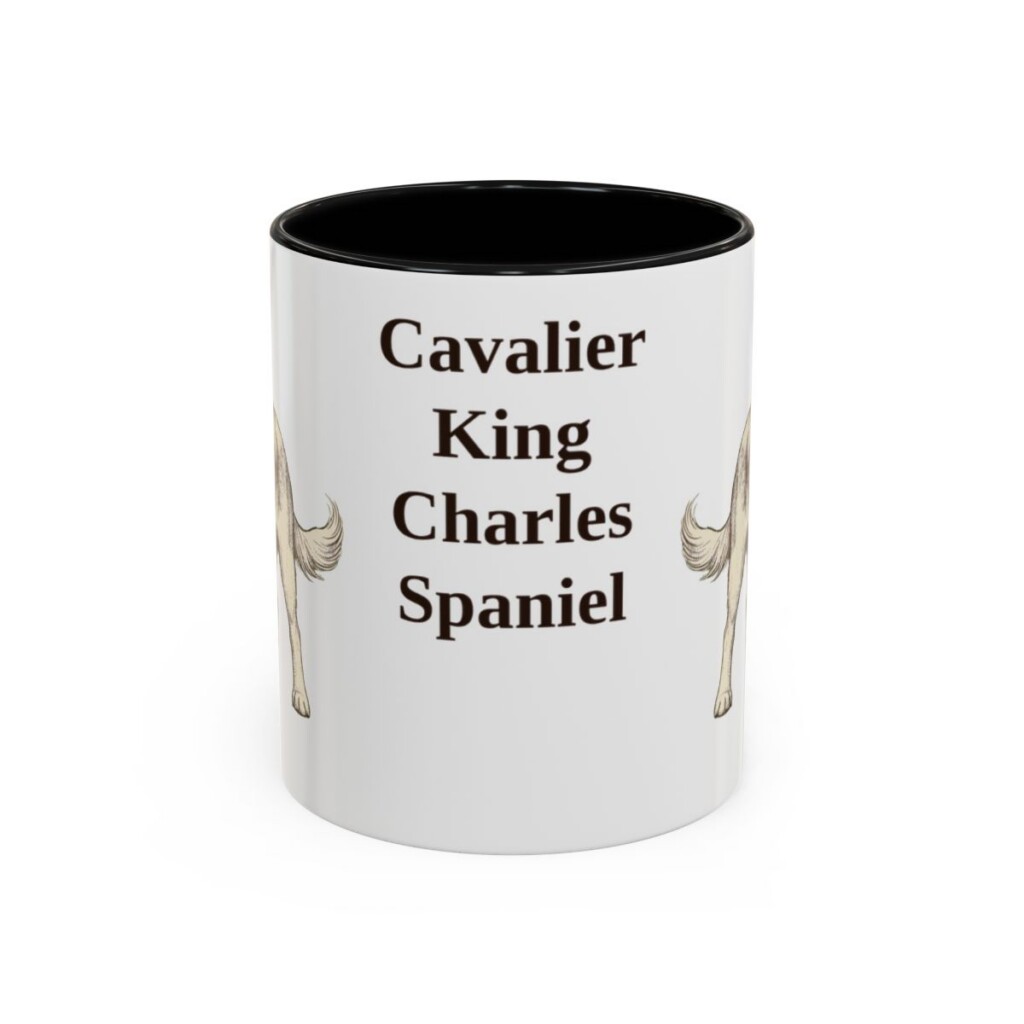 11oz Cavalier King Charles Spaniel Mug, Black, front view