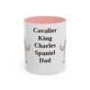 11oz Cavalier King Charles Spaniel Dog Dad Mug, Pink, front view