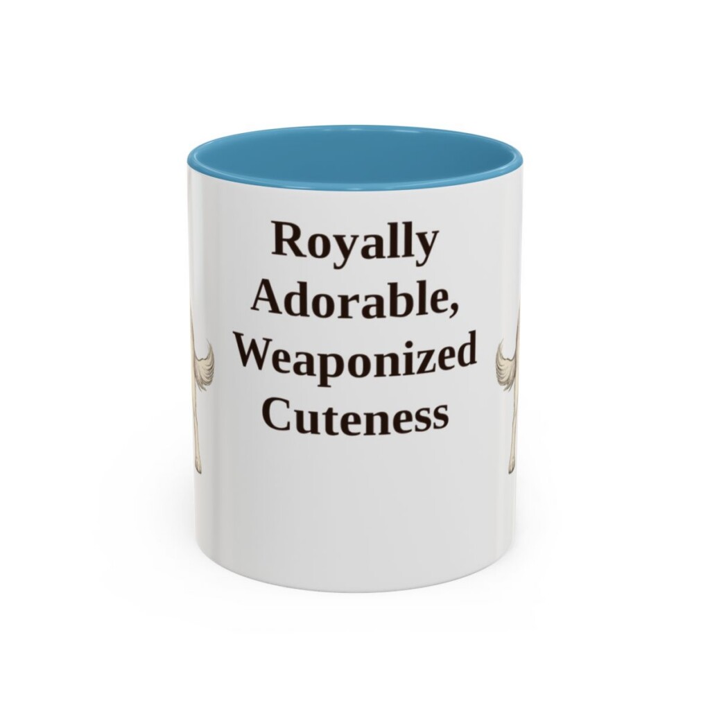 11oz Funny Cavalier King Charles Spaniel Mug, Light Blue, front view