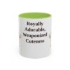 11oz Funny Cavalier King Charles Spaniel Mug, Light Green, front view