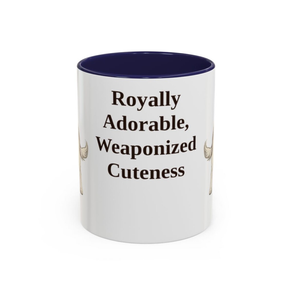 11oz Funny Cavalier King Charles Spaniel Mug, Navy, front view