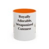 11oz Funny Cavalier King Charles Spaniel Mug, Orange, front view