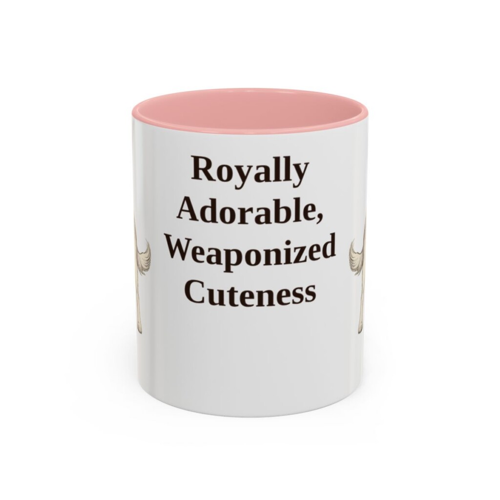 11oz Funny Cavalier King Charles Spaniel Mug, Pink, front view