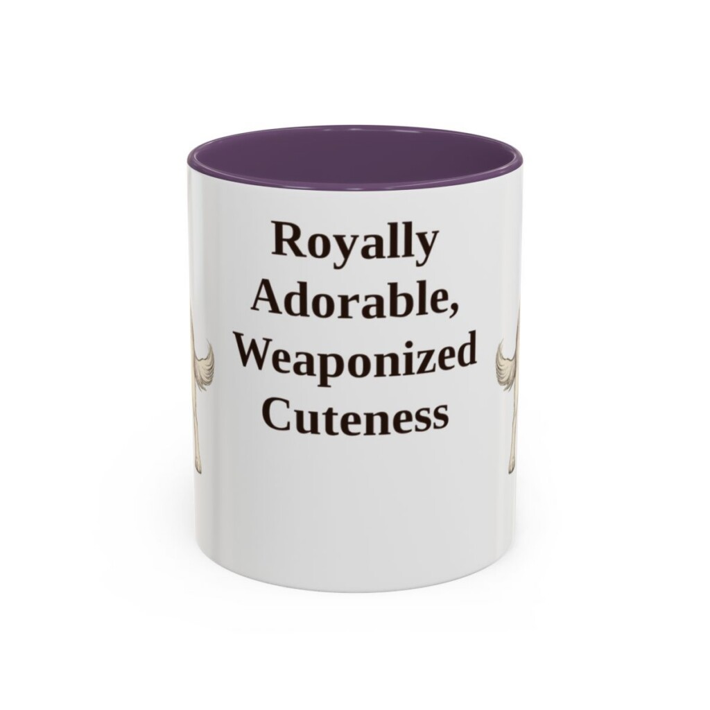 11oz Funny Cavalier King Charles Spaniel Mug, Purple, front view
