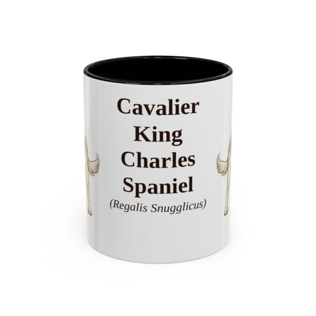 11oz-cavalier-king-charles-spaniel-mug-latin-black-front 11oz Cavalier King Charles Spaniel Latin Mug, Black, front view