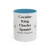 11oz-cavalier-king-charles-spaniel-mug-latin-light-blue 11oz Cavalier King Charles Spaniel Latin Mug, Light Blue, front view