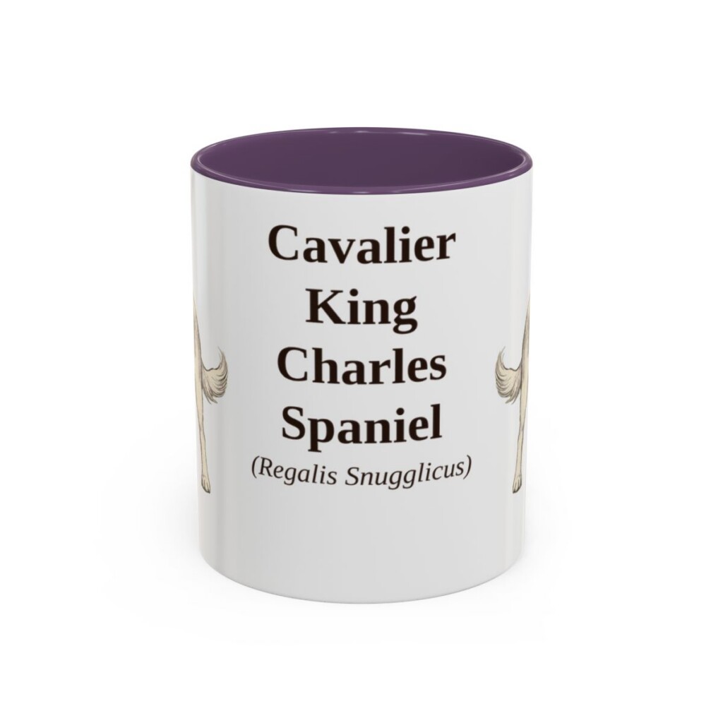 11oz-cavalier-king-charles-spaniel-mug-latin-purple 11oz Cavalier King Charles Spaniel Latin Mug, Purple, front view