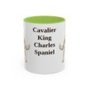 11oz Cavalier King Charles Spaniel Mug, Light Green, front view