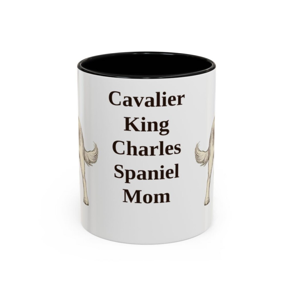 11oz Cavalier King Charles Spaniel Dog Mom Mug, Black, front view
