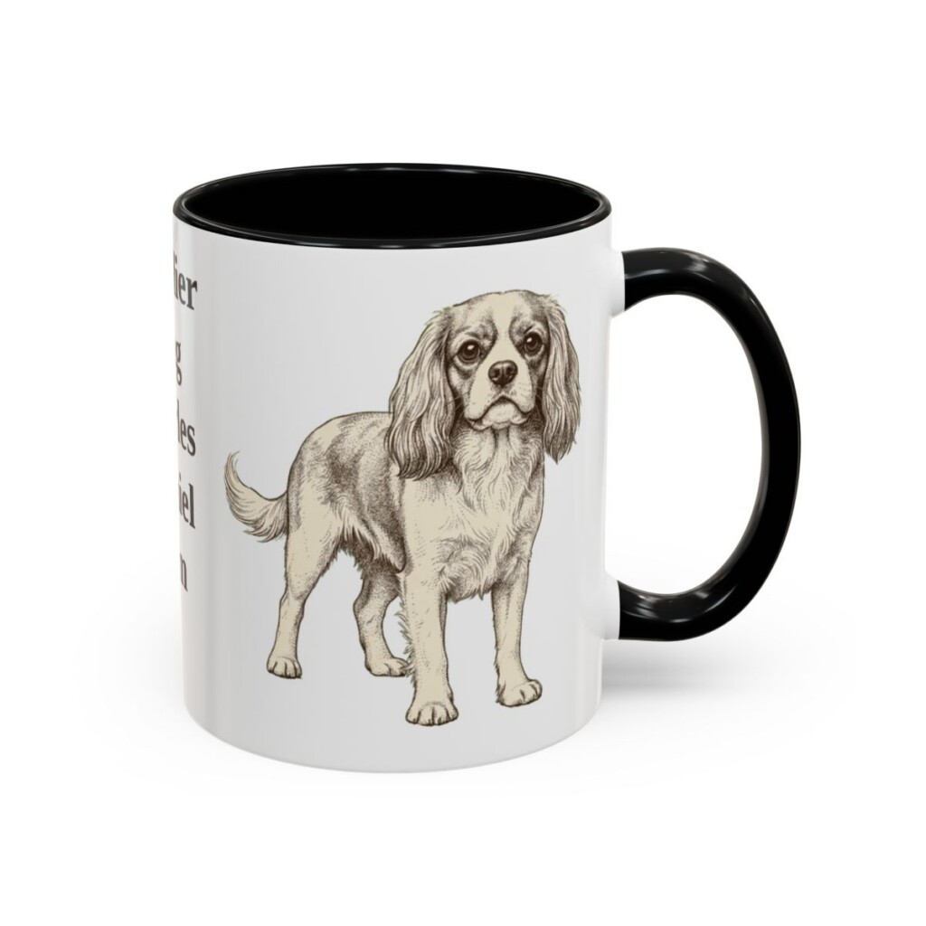 11oz Cavalier King Charles Spaniel Dog Mom Mug, Black, right side view