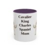 11oz Cavalier King Charles Spaniel Dog Mom Mug, Purple, front view