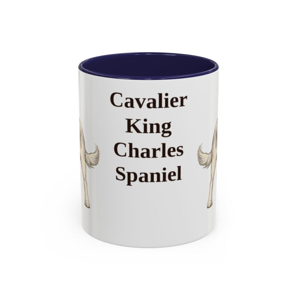 11oz Cavalier King Charles Spaniel Mug, Navy, front view