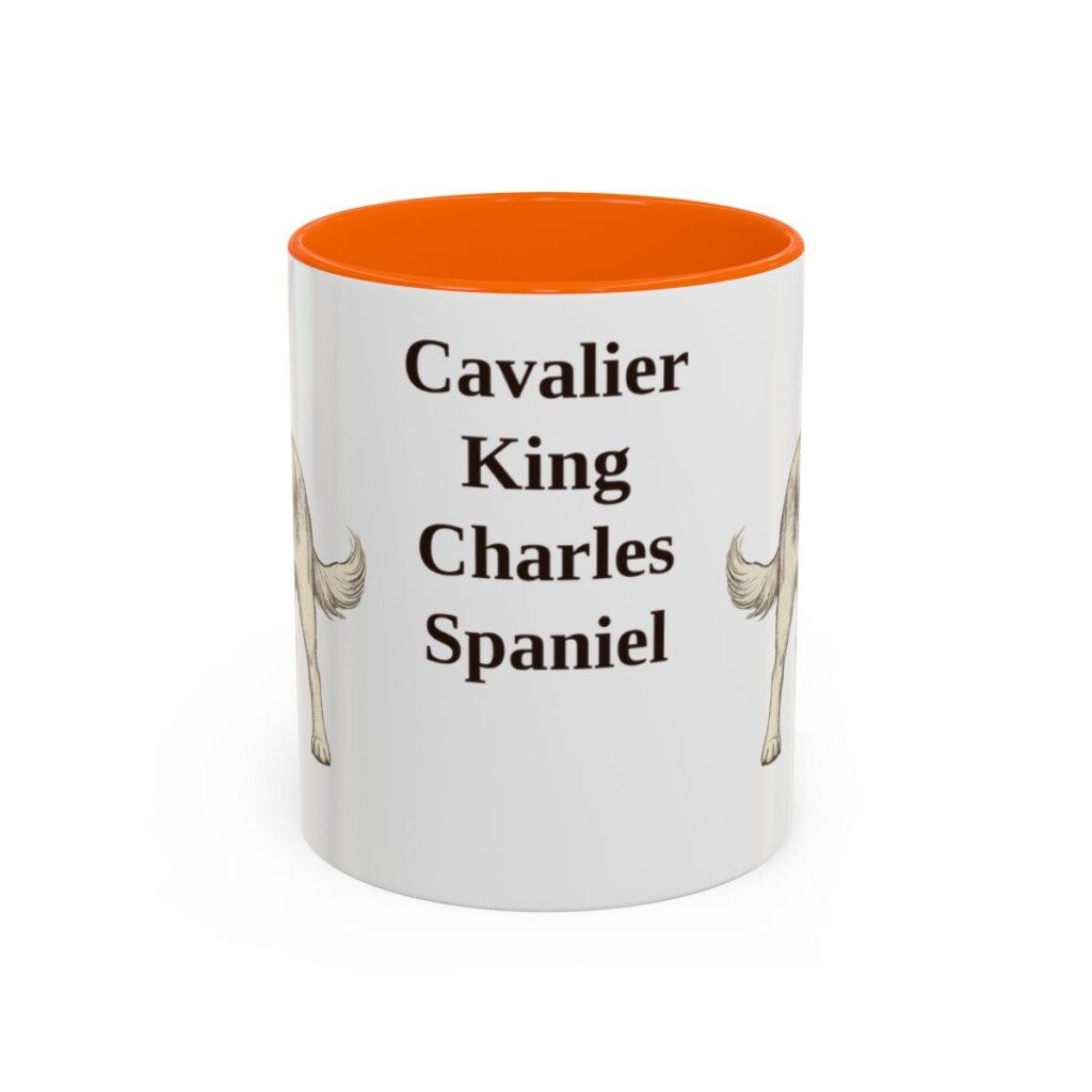 11oz Cavalier King Charles Spaniel Mug, Orange, front view