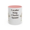 11oz Cavalier King Charles Spaniel Mug, Pink, front view