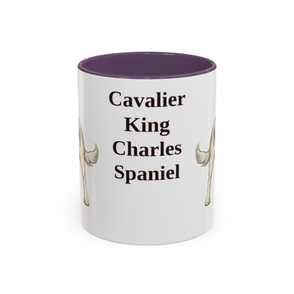 11oz Cavalier King Charles Spaniel Mug, Purple, front view