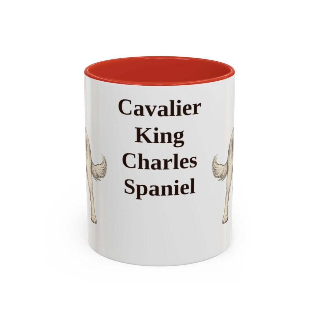 11oz Cavalier King Charles Spaniel Mug, Red, front view