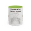 11oz Cavalier King Charles Spaniel Mug, Light Green, front view