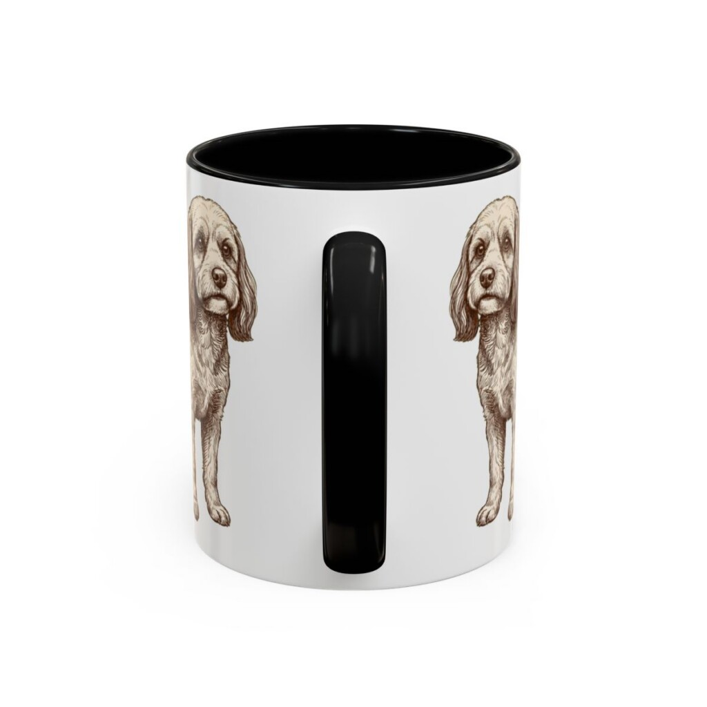 11oz Cavapoo Mug, Black, back view