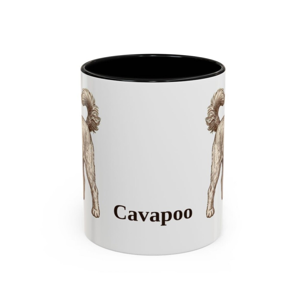 11oz Cavapoo Mug, Black, front view