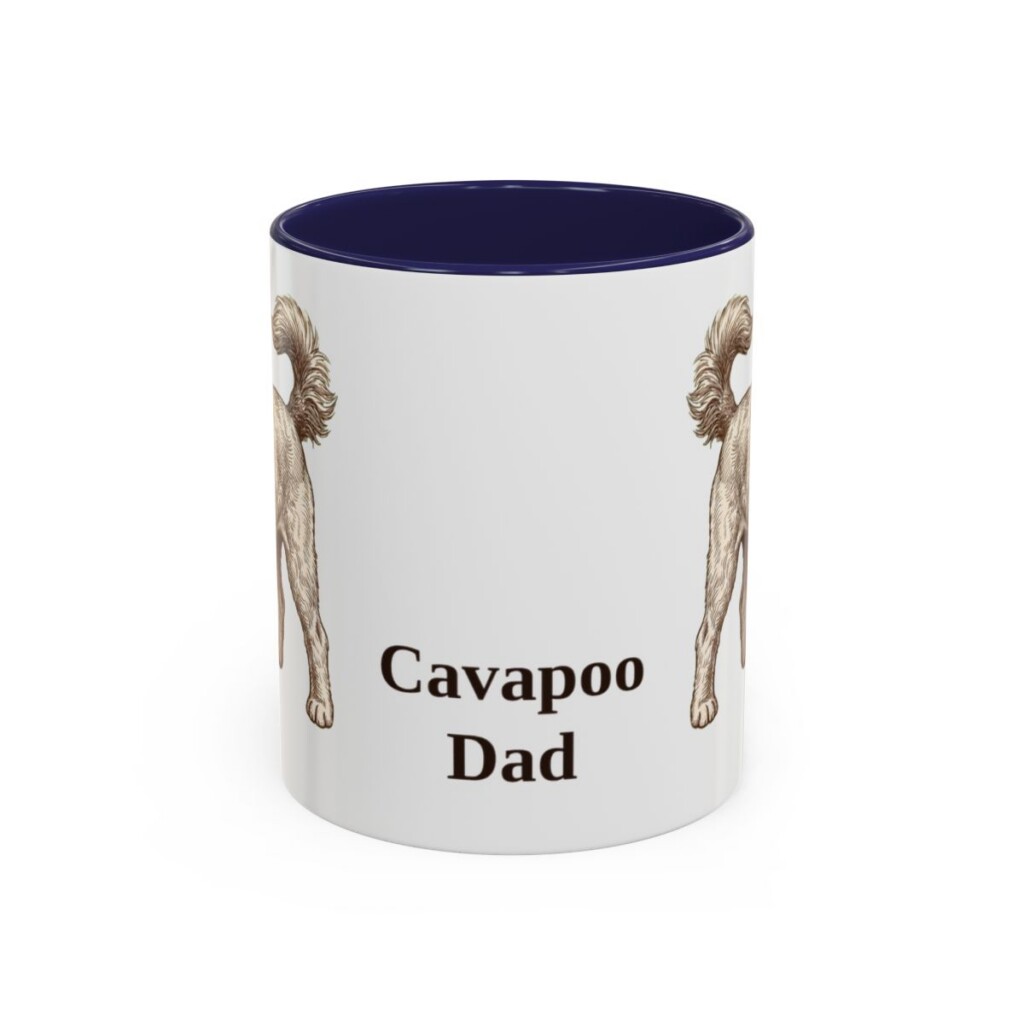 11oz Cavapoo Dog Dad Mug, Navy, front view