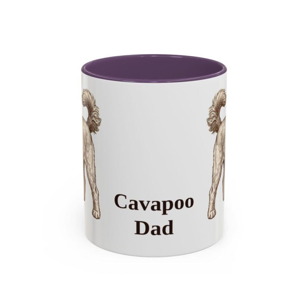 11oz Cavapoo Dog Dad Mug, Purple, front view