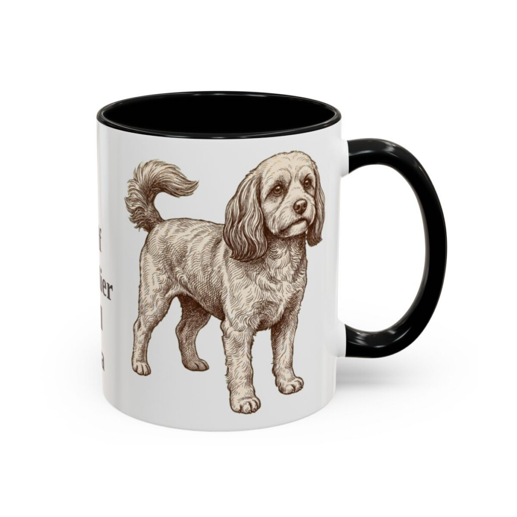 11oz Funny Cavapoo Mug, Black, right side view