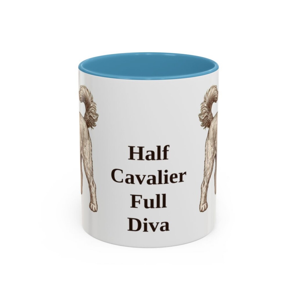 11oz Funny Cavapoo Mug, Light Blue, front view