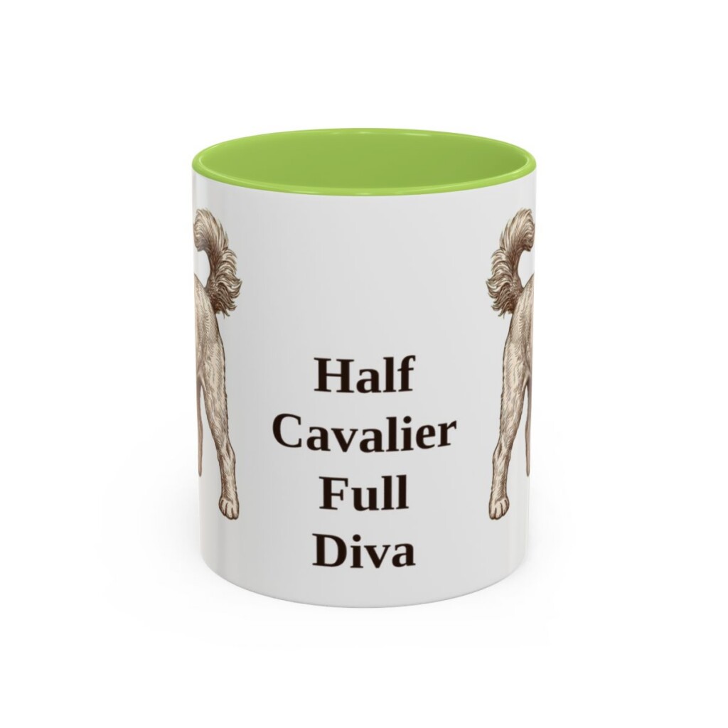 11oz Funny Cavapoo Mug, Light Green, front view