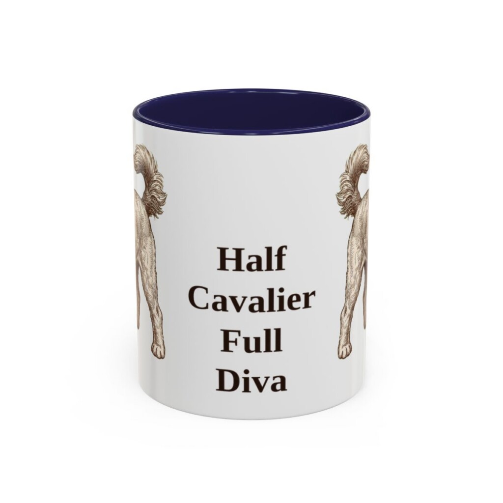 11oz Funny Cavapoo Mug, Navy, front view