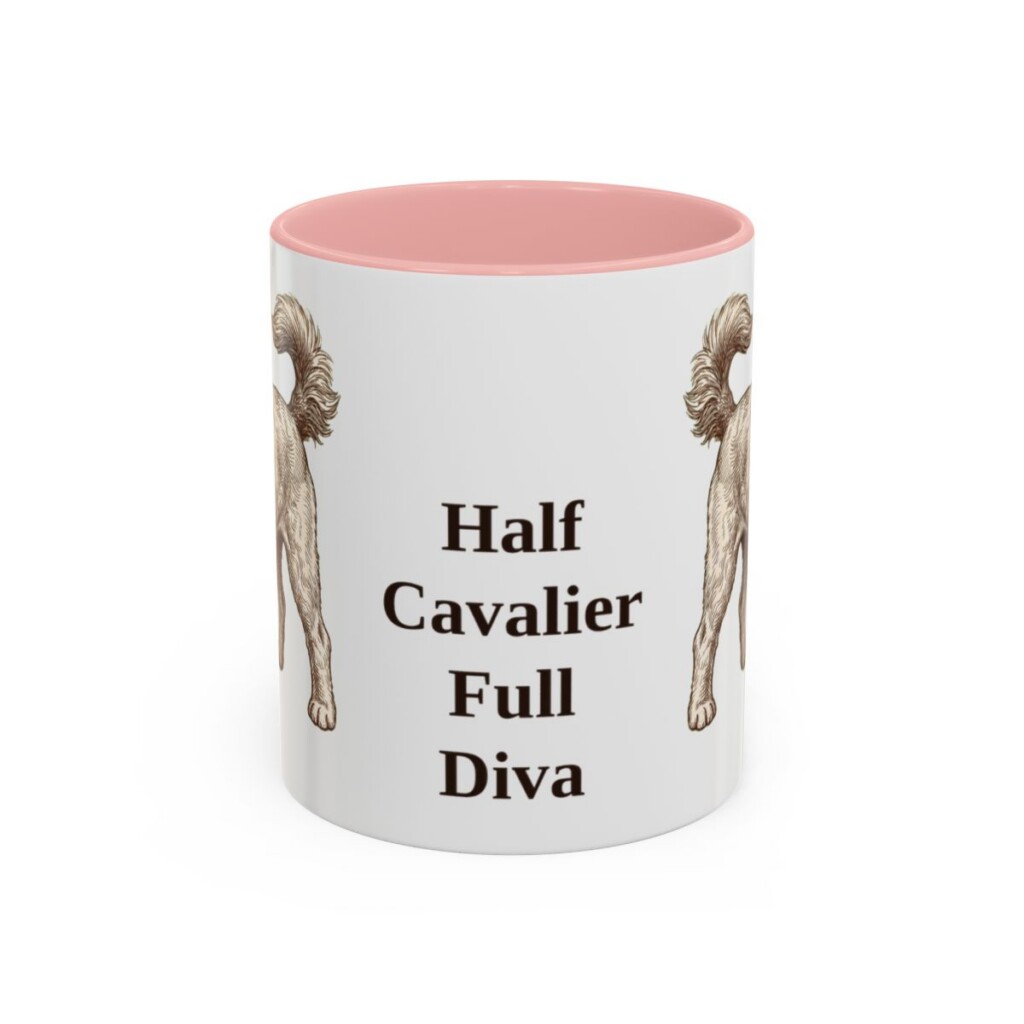 11oz Funny Cavapoo Mug, Pink, front view