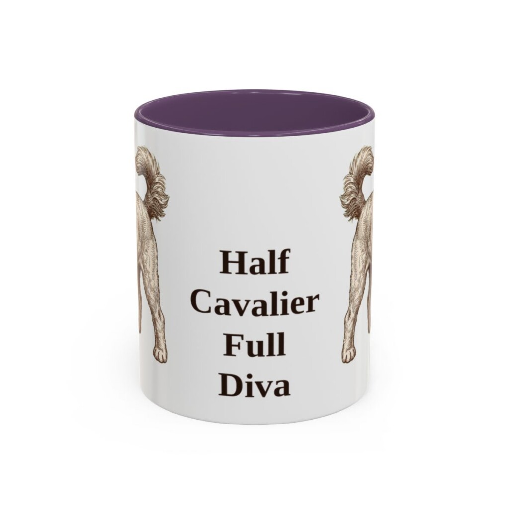 11oz Funny Cavapoo Mug, Purple, front view