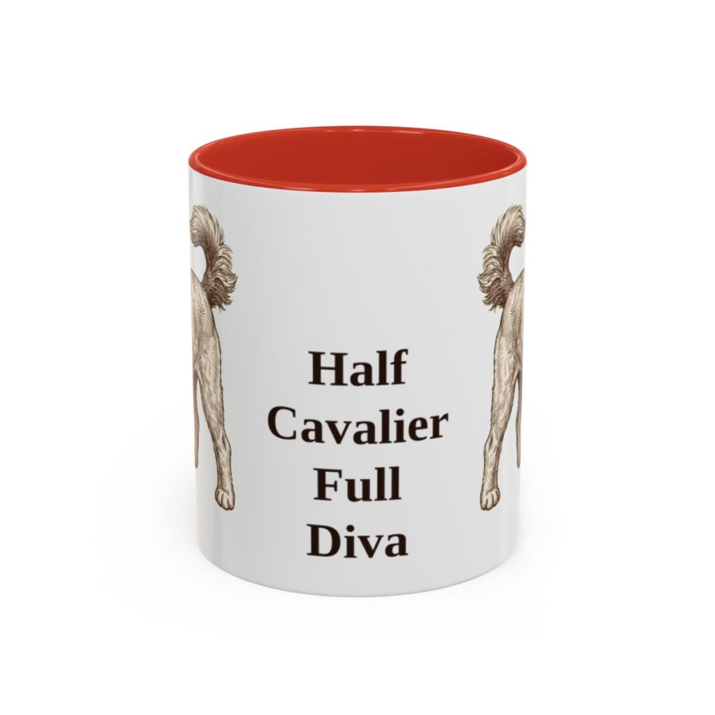 11oz Funny Cavapoo Mug, Red, front view