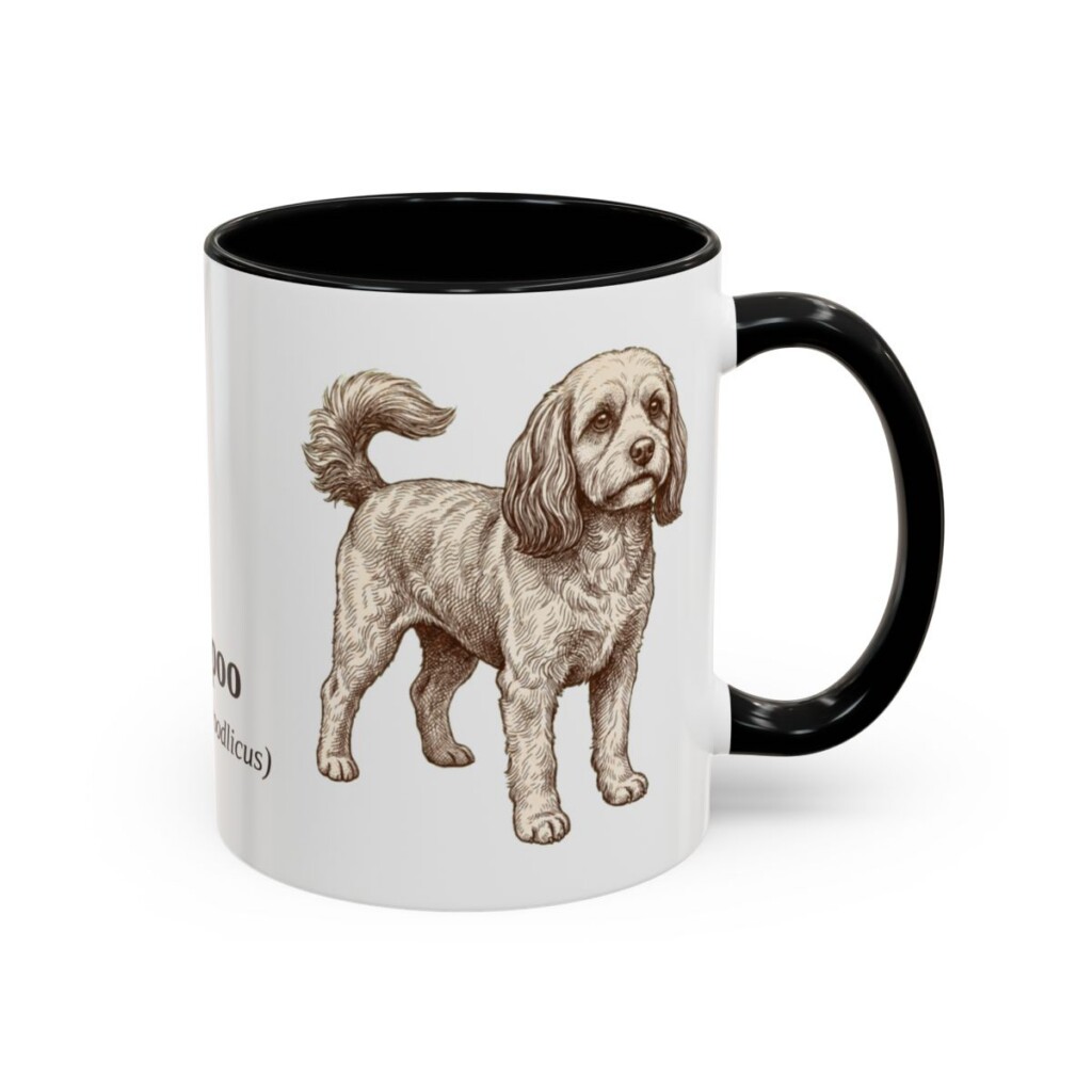 11oz Cavapoo Latin Mug, Black, right side view