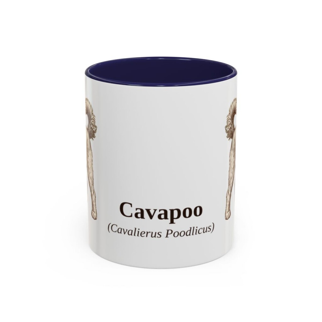 11oz Cavapoo Latin Mug, Navy, front view