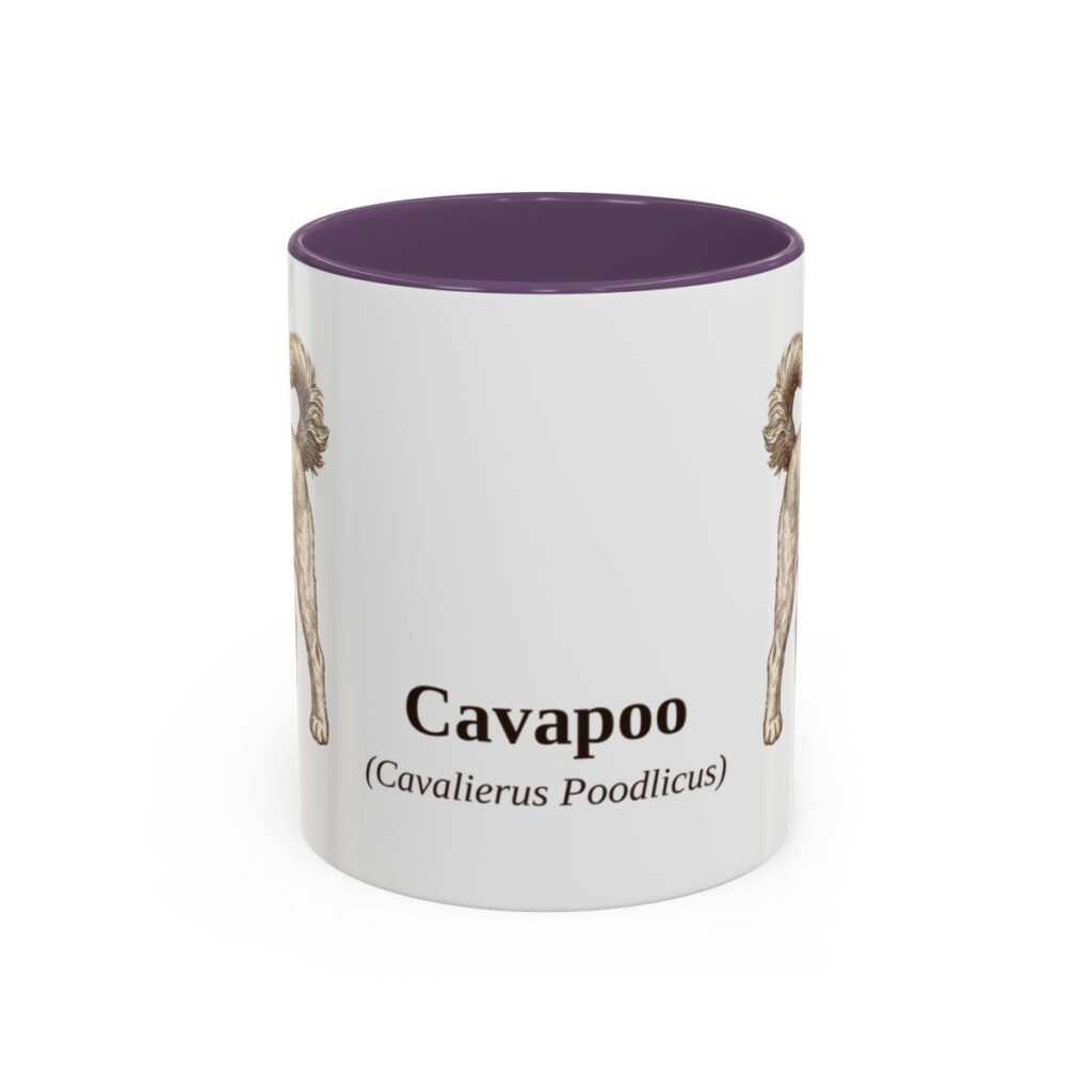 11oz Cavapoo Latin Mug, Purple, front view