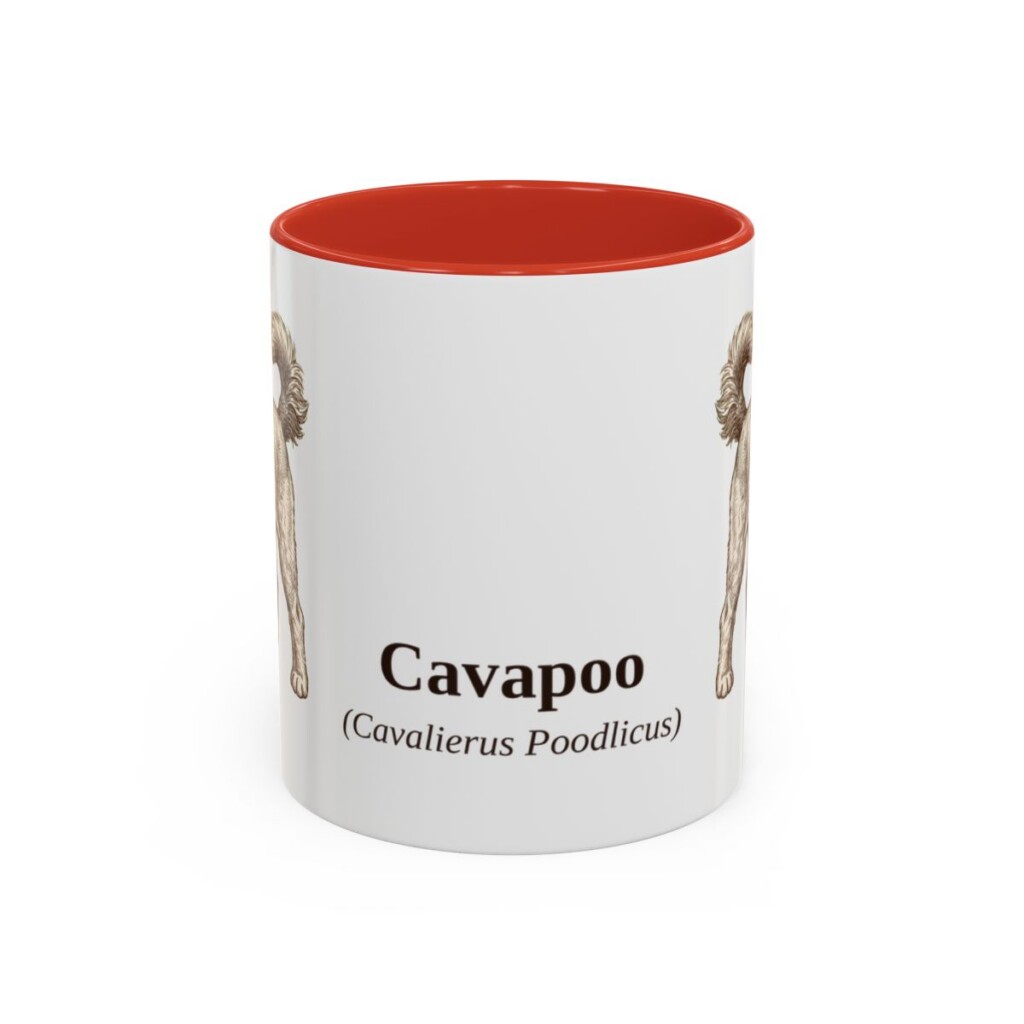 11oz Cavapoo Latin Mug, Red, front view
