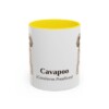 11oz Cavapoo Latin Mug, Yellow, front view