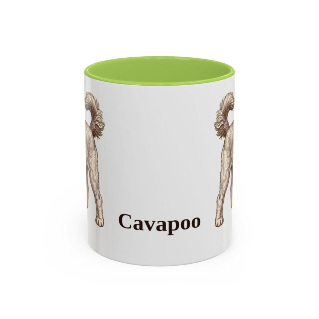 11oz Cavapoo Mug, Light Green, front view