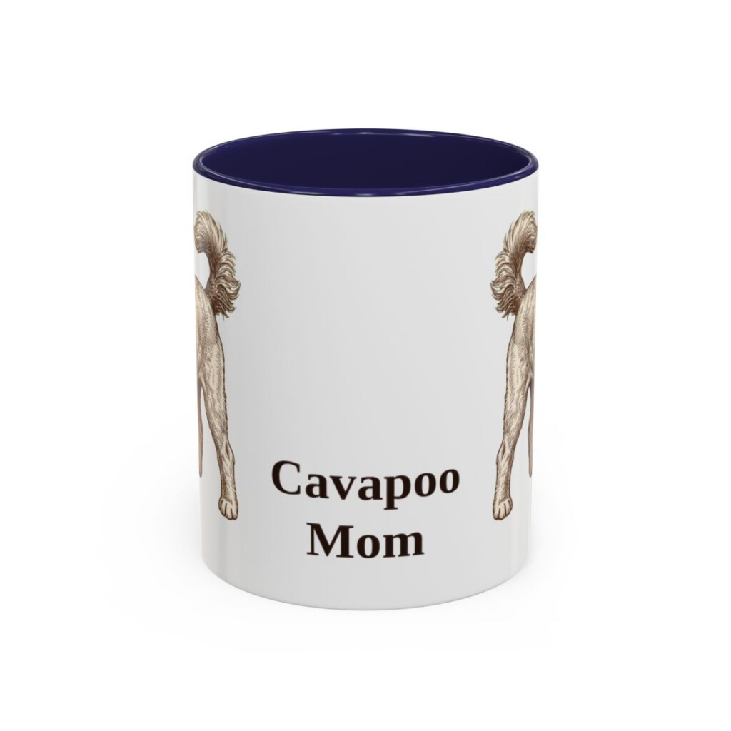 11oz Cavapoo Dog Mom Mug, Navy, front view