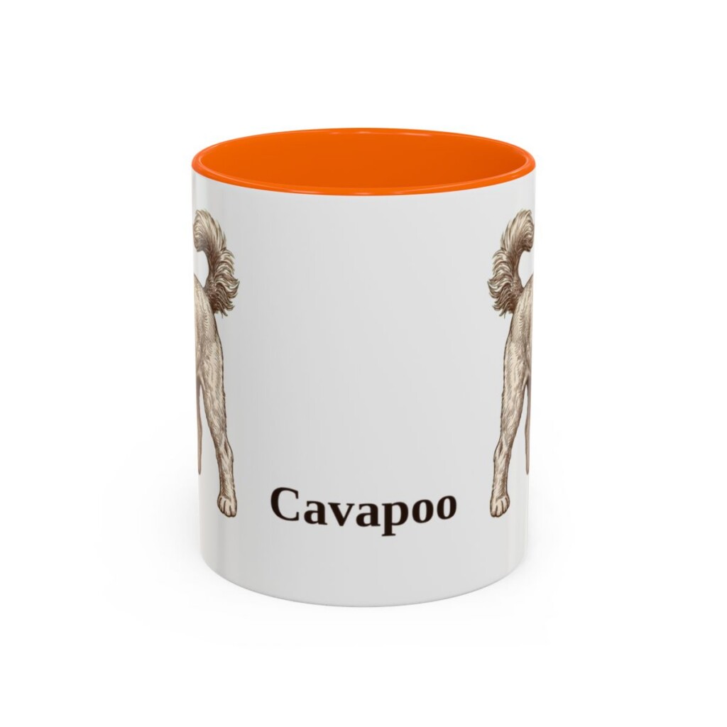 11oz Cavapoo Mug, Orange, front view