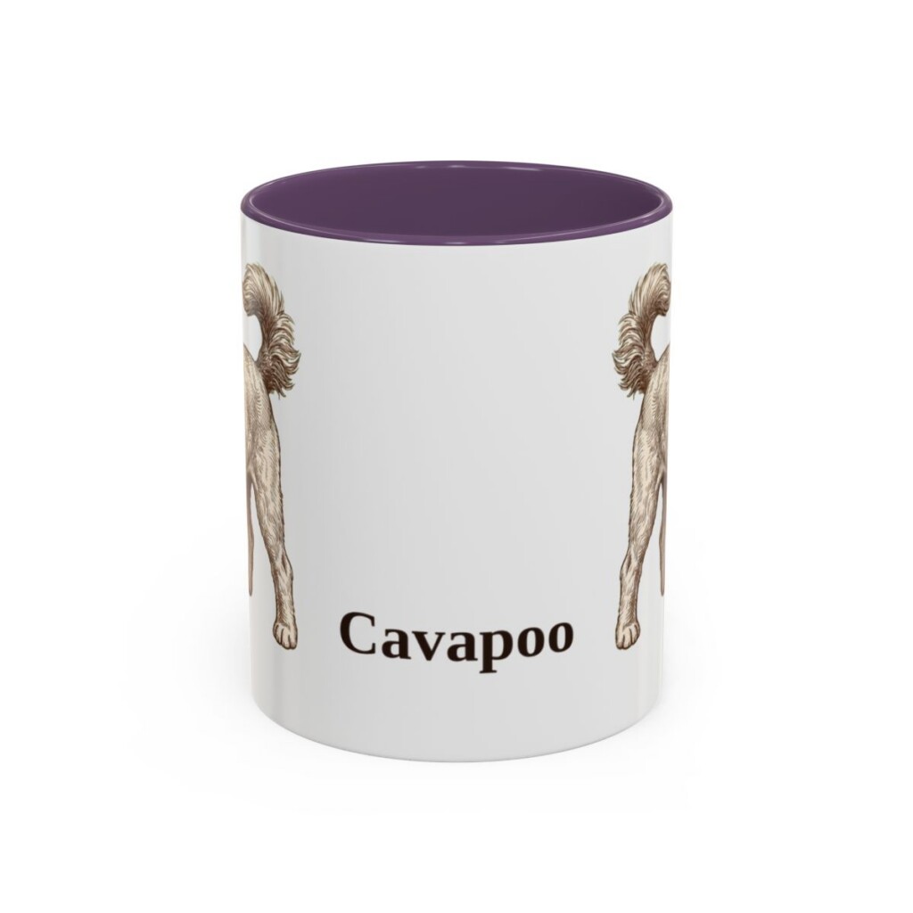 11oz Cavapoo Mug, Purple, front view