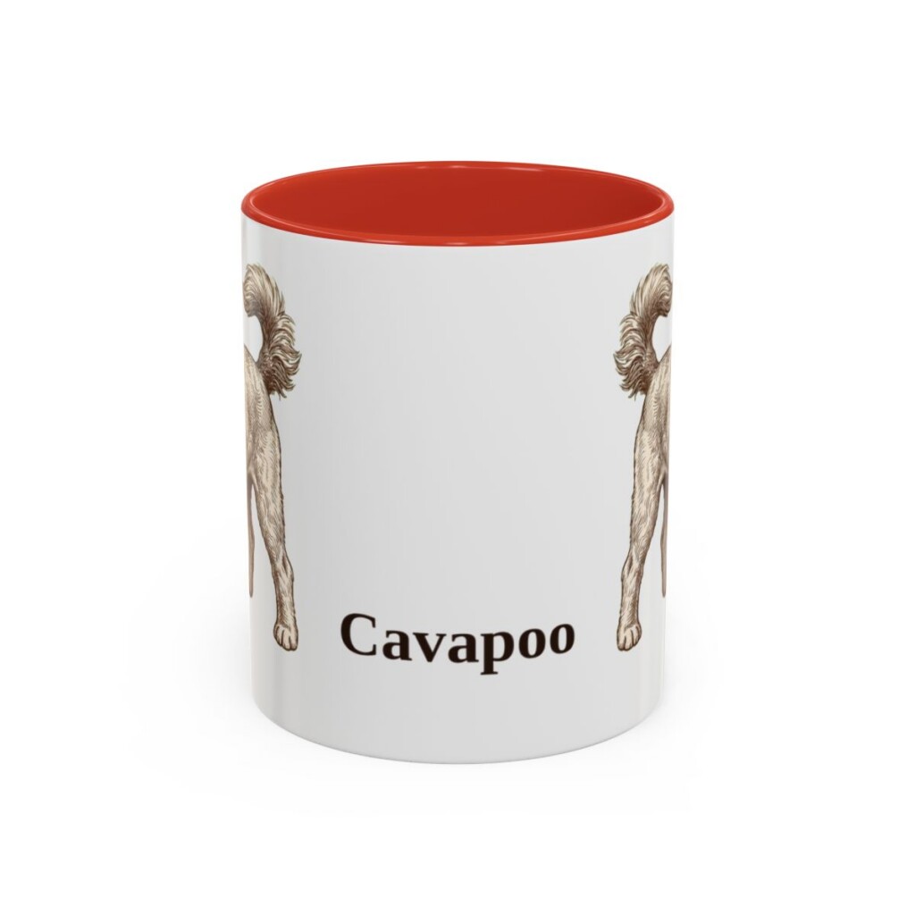 11oz Cavapoo Mug, Red, front view