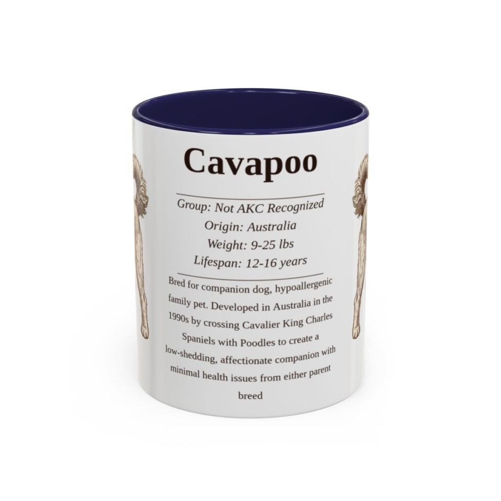 11oz Cavapoo Mug, Navy, front view